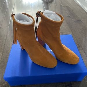 Stuart Weitzman Mustard Booties size 8.5